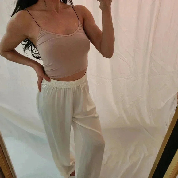 Free people intimately nude strap crop top scoop neck layer basics yoga lounge - Picture 2 of 8